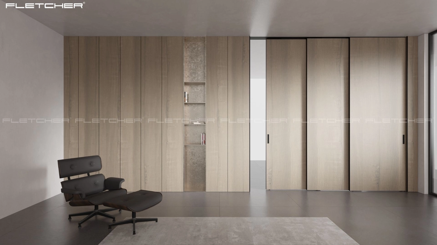 Cửa nh&ocirc;m gỗ trượt nhiều c&aacute;nh li&ecirc;n động FLetcher